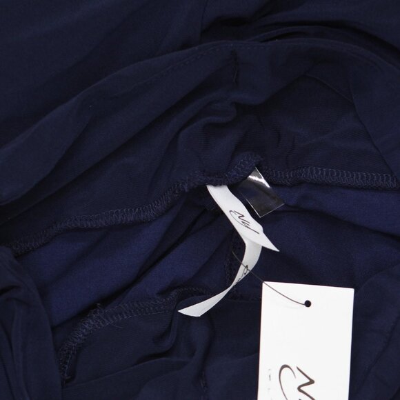 NWT Ny Collection Womens Petite Cropped Pull On Pants with Sash Navy Blue PM - Picture 6 of 7